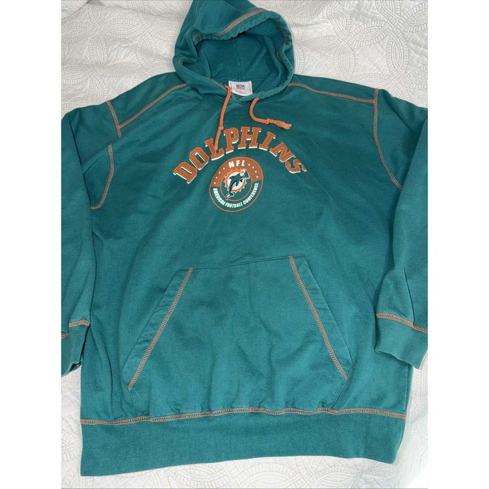 Vintage NFL Miami Dolphins Hoodie Size Large NFL Dolphins Throwback Dolphin